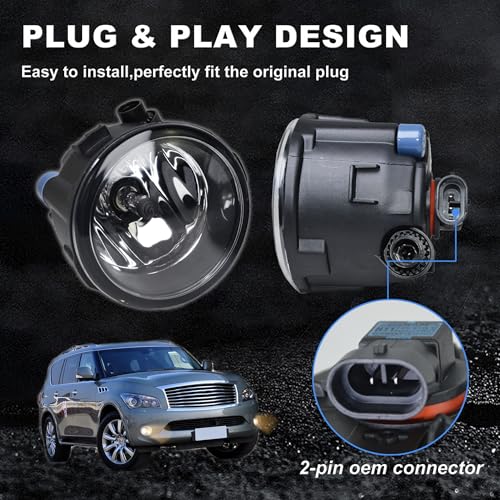 Halogen Fog Light Pair for Infiniti Nissan 2006 (2 Count)
