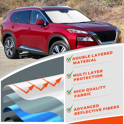 Foldable Front Windshield Sunshade fit for Nissan Rogue 2021