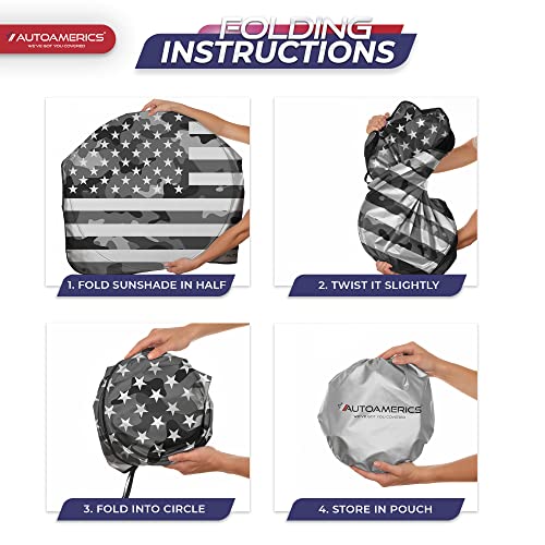Truck Windshield Sun Shade with Storage Pouch & Anti