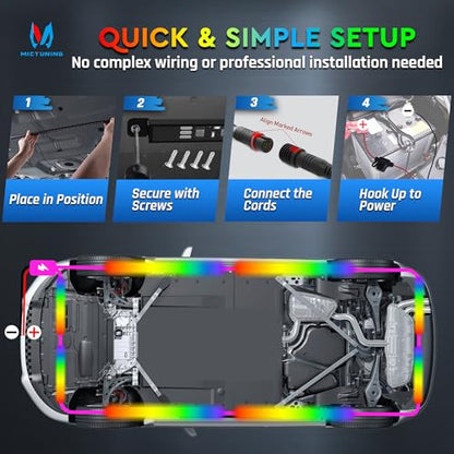 8Pcs N8+ Chasing Color RGB+IC Underglow Neon Accent Strip Lights (41.6 Ounce)