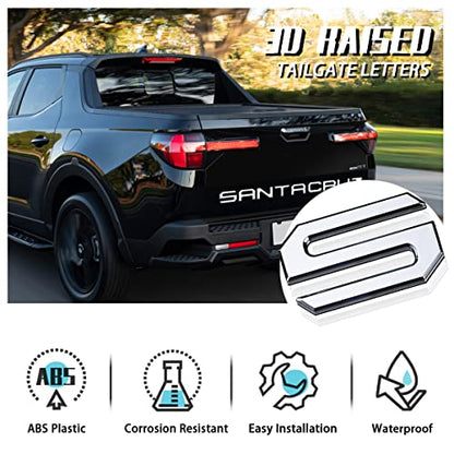 Tailgate Inserts Letters Compatible for 2022 2023 2024 2025 2026 Santa Cruz 3D Raised & Strong Adhesive Decals Letters Rear Emblem Decal Sticker Compatible for Santa Cruz Accessories