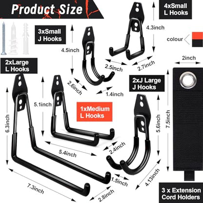 15pcs Garage Storage Wall Hooks