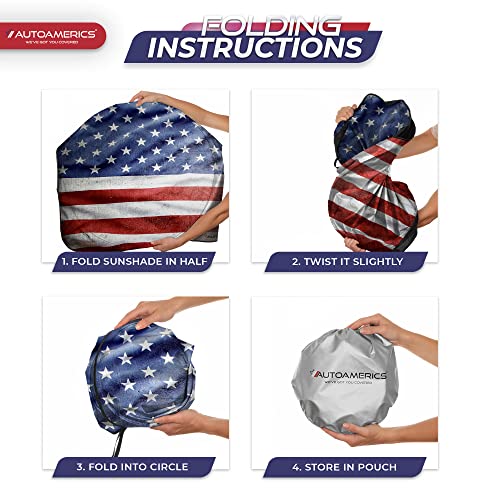 Truck Windshield Sun Shade with Storage Pouch & Anti