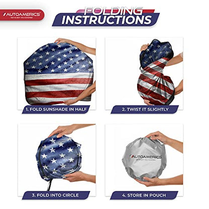 Truck Windshield Sun Shade with Storage Pouch & Anti