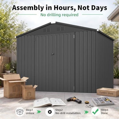 6' x 8' Outdoor Metal Storage Shed