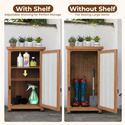 Outdoor Storage Cabinet Waterproof with Metal Top