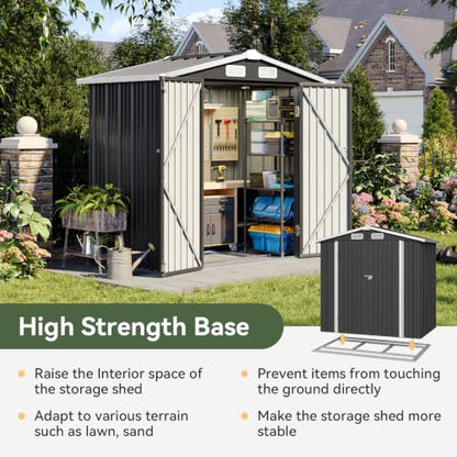 6'x4' Outdoor Storage Shed with Base
