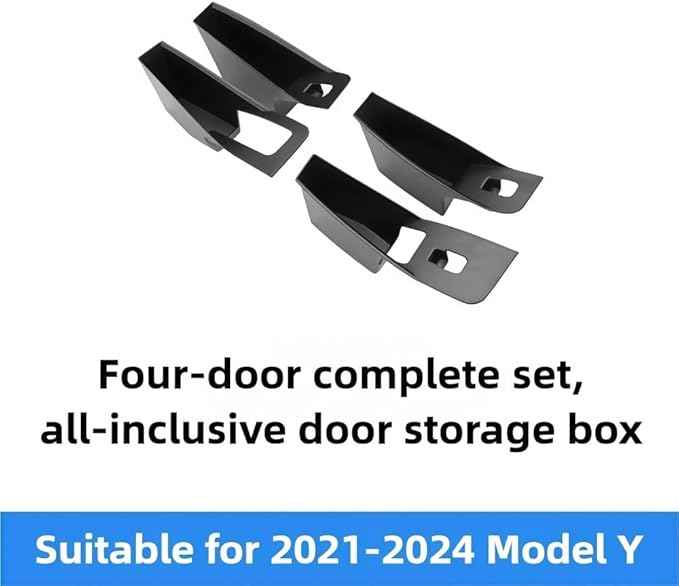 GGCLIMAX 4Pcs Car Organizer Door Handle Storage Box Side Door Box Compatible with Tesla Model Y/Highland Model 3 Four-door Inner Handle Decor Car Accessories(Model 3 Highland)