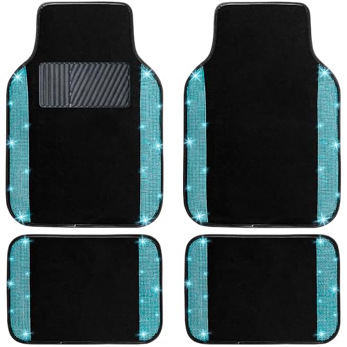 Aquamrine Bling Car Floor Mats Full Set