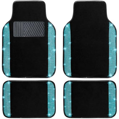 Aquamrine Bling Car Floor Mats Full Set