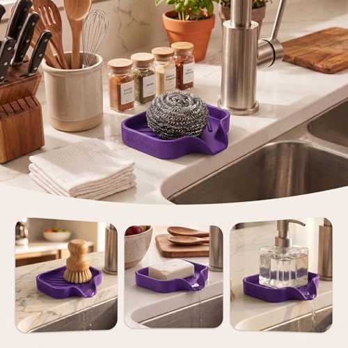 Silicone Soap Dish with Drain Spout