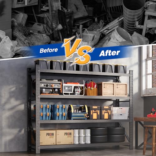 78.8" W Heavy Duty Garage Shelves 7000lbs Garage Metal Shelving Adjustable Storage Shelves for Industrial