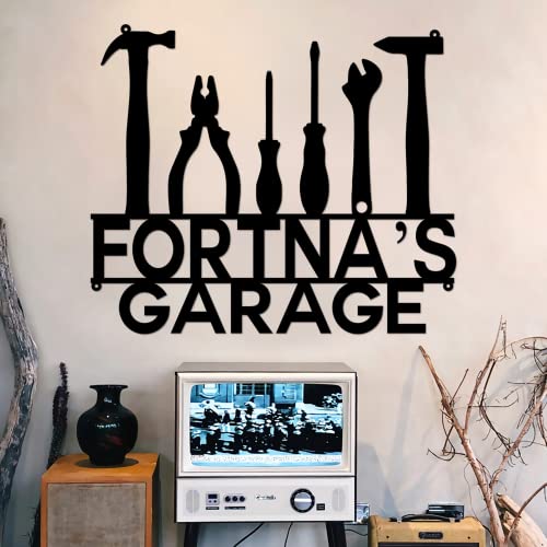 Personalized Dad's Garage Metal Sign