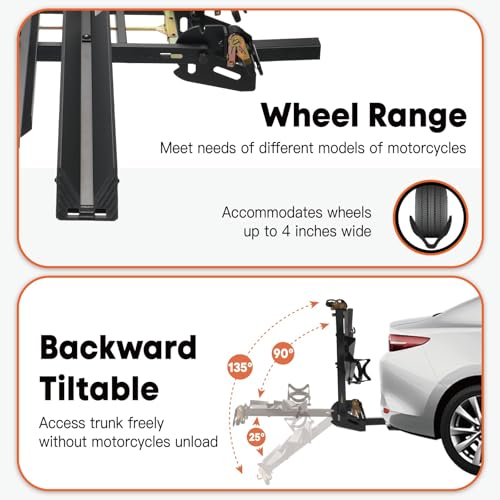 Motorack M1 Motorcycle Hitch Carrier with Ramp