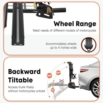 Motorack M1 Motorcycle Hitch Carrier with Ramp