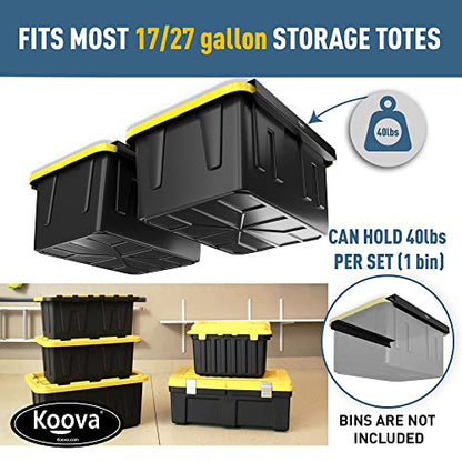 Heavy Duty Overhead Garage Storage Rack for 2 Bins. Adjustable Width