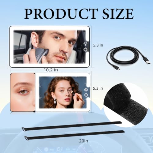 2pcs Car Visor Vanity Mirror with Lights (2 Count)