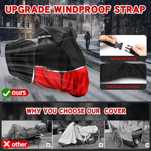 420D Waterproof Motorcycle Cover for Touring Models with Side Top Box