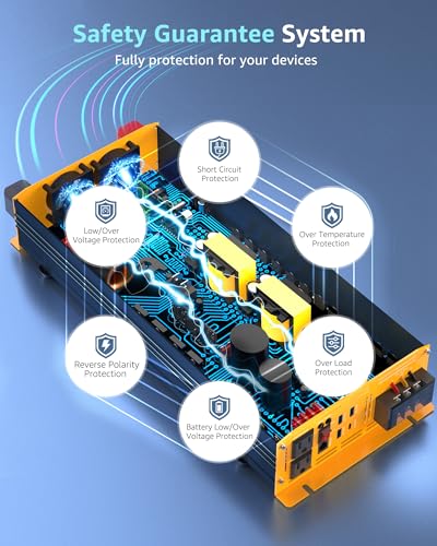 3000W Pure Sine Wave Power Inverter DC 12V to 110V 120V with Fast Charging Type
