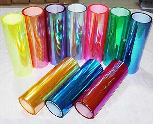 LED LIGHT 12 by 48 inches Self Adhesive Shiny Chameleon Headlights Tail Lights Fog Lights Films