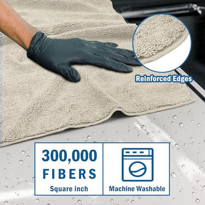 Professional Large Microfiber Car Drying Towels 2 Pack (2 Count)