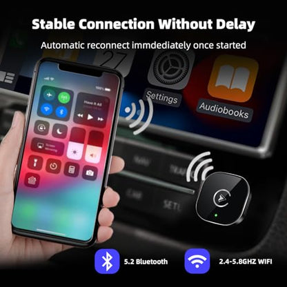 2026 Upgarded】Wireless CarPlay Adapter for iPhone