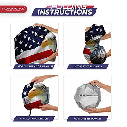 1 Piece Windshield Sun Shade American Eagle Flag