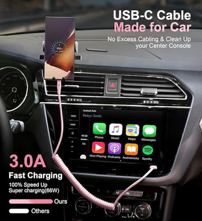 USB A to C Cable Fast Charging 3FT for Car (2 Count)