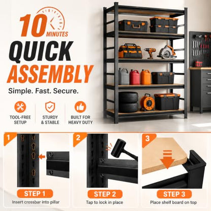 Garage Shelving 3000 LBS Adjustable Wood Storage Shelves