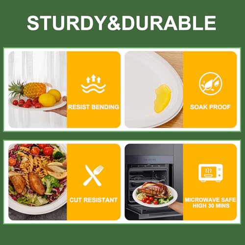 100% Compostable Oval Paper Plates 12 Inch (125 Count)