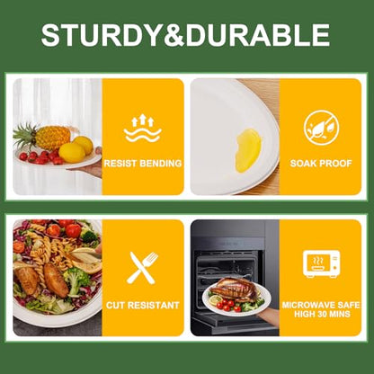 100% Compostable Oval Paper Plates 12 Inch (125 Count)