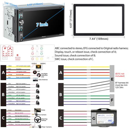QLED Double Din Car Stereo with Dash Cam & Backup Camera
