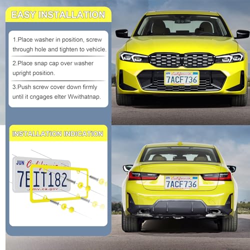 4 Holes Stainless Steel License Plate Frames