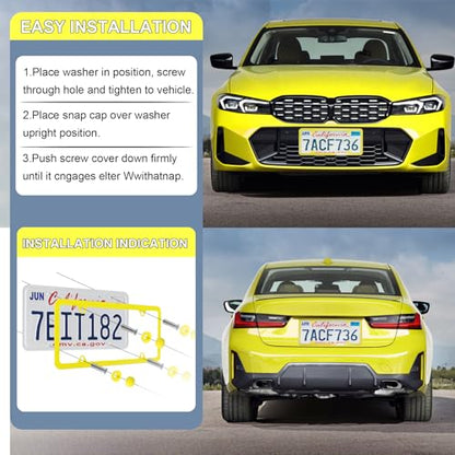 4 Holes Stainless Steel License Plate Frames