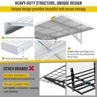 2 Pack 2x3ft Adjustable Garage Wall Shelving 560lbs Load Capacity Heavy Duty Wall Mounted Storage Shelf Metal Floating Shelves for Garage (2 Count)