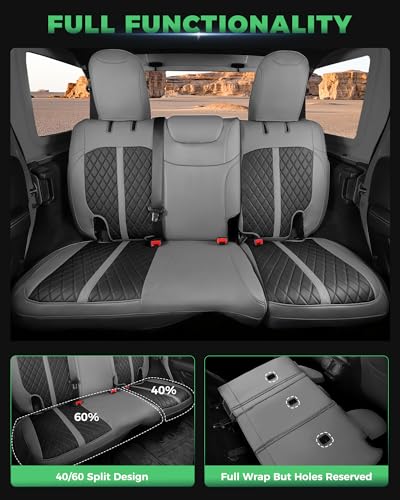 for Jeep Wrangler Leather Custom Car Seat Covers Full Set 4 Door