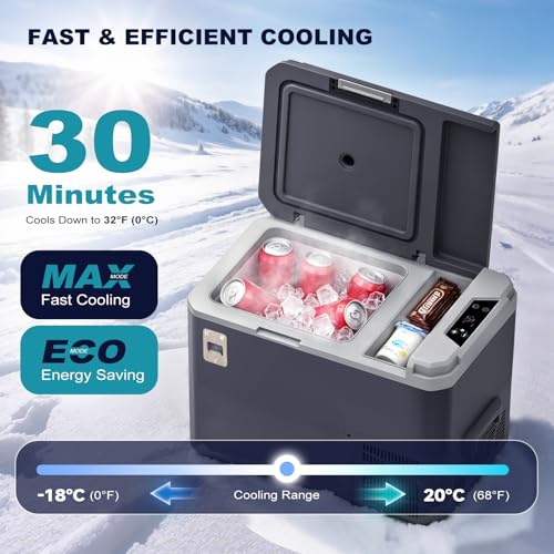 26QT Portable Freezer Compressor Cooler 12V Refrigerator APP Control