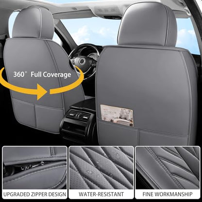 Nappa Faux Leather Car Seat Covers Full Set (2 Count)