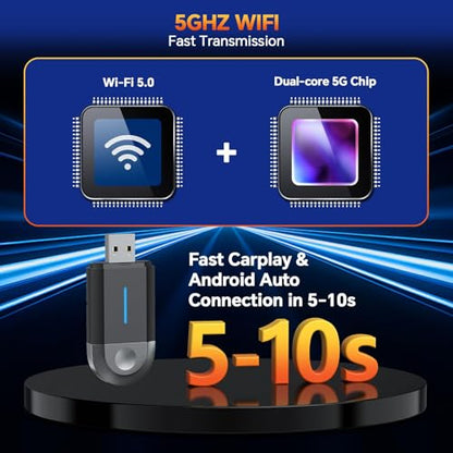 2 in 1 Wireless Carplay Adapter for Apple CarPlay & Android Auto