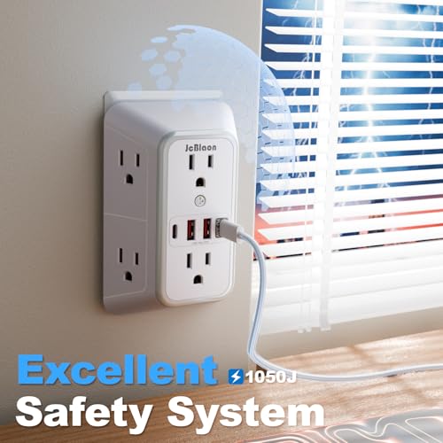 Surge Protector Outlet Extender 6 Outlet Extender with 4 USB Ports