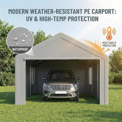 10x20 FT Heavy Duty Carport with Galvanized Frame