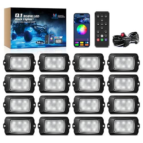 Q1 RGBW 16 Pod Rock Lights for Trucks with App & Remote Control (16 Count)