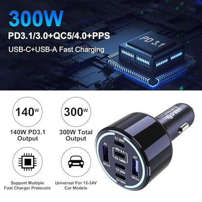 300W USB C Car Charger
