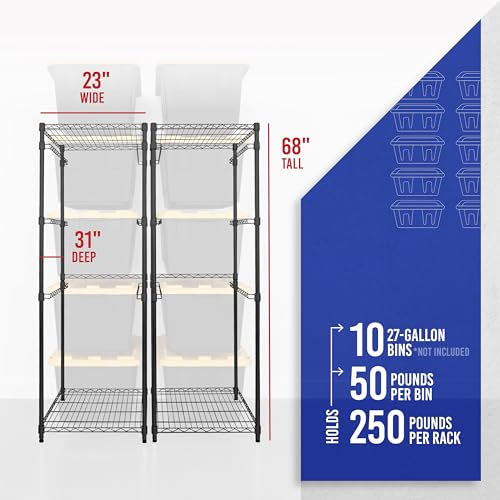 5 Tier Steel Tote Rack for 27 Gallon Bins (2 Count)