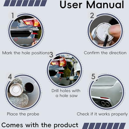Parking Sensor kit New Feature Rear with Selectable Distance in Feet (4 Count)