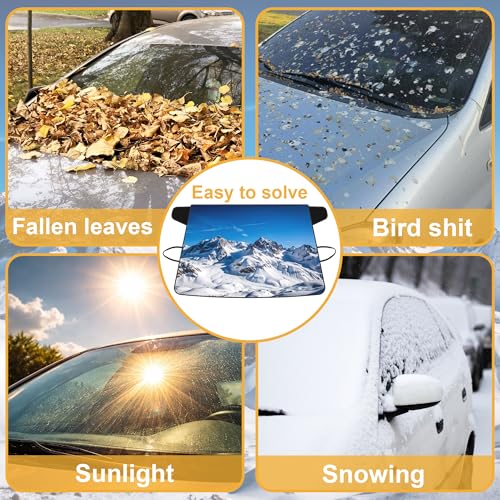 Custom Windshield Cover for ice and Snow Personalized car Windshield Snow Cover Add Your Photo Logo Text Image All Seasons Sunshade Cover Universal for SUV Truck Sedan Van