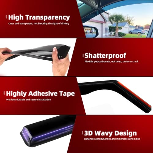 4PCS in Channel Window Visors Rain Guards 4pcs Fit for GMC Acadia 2017