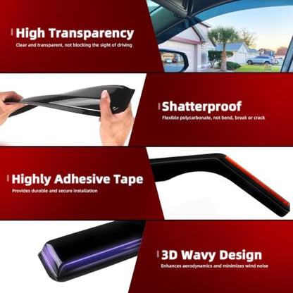 4PCS in Channel Window Visors Rain Guards 4pcs Fit for GMC Acadia 2017