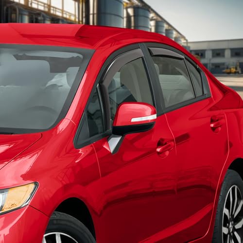 in Channel Extra Durable Rain Guards for Honda Civic 2012