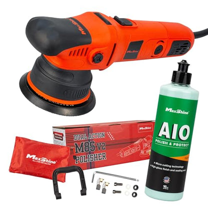2 Piece M8S V2 Dual Action Polisher & 16oz AIO Polish Car Detailing Kit